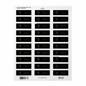 Zwart & Goud 50e Verjaardag Retouradreslabel Etiket (Full Sheet)