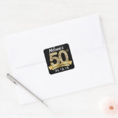 Zwart & Goud 50e Verjaardag Stickers (Envelop)