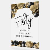 Zwart Goud 50e Verjaardag Welkom Acryl Bord (Hoek)