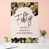 Zwart Goud 50e Verjaardag Welkom Acryl Bord (Huwelijk)