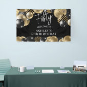 Zwart Goud 50e Verjaardag Welkom Spandoek (Beurs)