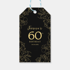 Zwart Goud 60e Verjaardag Cadeaulabel