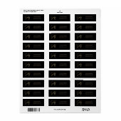 Zwart & Goud 60e Verjaardag Retouradreslabel Etiket (Full Sheet)