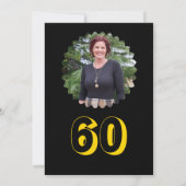 Zwart & Goud 60e Verjaardag Schattige Bird Dinner  Kaart (Achterkant)