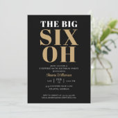 Zwart Goud 60e Verrassing Verjaardag Elegant Kaart (Staand voorkant)