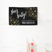 Zwart Goud 60ste Verjaardagsfeestje Spandoek (Insitu)