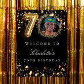 Zwart goud 70e foto verjaardagsfeestje welkom poster