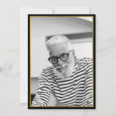 Zwart Goud 70ste Verjaardag Foto Kaart (Achterkant)