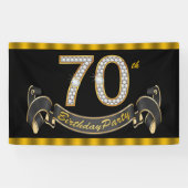 Zwart Goud 70ste Verjaardagsfeest Spandoek (Horizontaal)