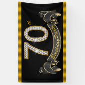 Zwart Goud 70ste Verjaardagsfeest Spandoek (Verticaal)