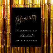 Zwart goud 70ste verjaardagsfeest welkom poster