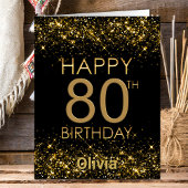Zwart Goud 80e Verjaardag Kaart