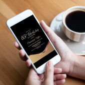 Zwart Goud 85e Verjaardagsfeestuitnodiging Kaart