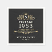 Zwart Goud  Aangepast Jaar 1953 70ste Verjaardag Servet (Voorkant)