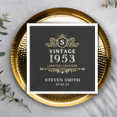 Zwart Goud  Aangepast Jaar 1953 70ste Verjaardag Servet