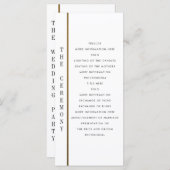 Zwart & Goud | Aangepast trouwprogramma Programmakaart (Voorkant / Achterkant)