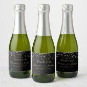 Zwart & Goud Aangepaste Bruiloft Mousserende Wijn  Sparkling Wijnetiket (Flessen)