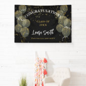 Zwart & Goud Aangepaste Feestelijke Persoonlijke A Spandoek (Insitu)