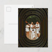 Zwart Goud Aangepaste Foto Familie Kerstmis  Feestdagenkaart (Voorkant / Achterkant)