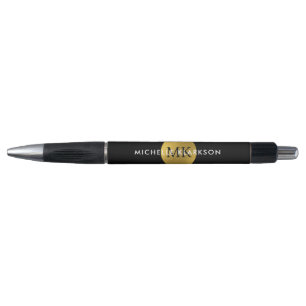 Zwart Goud Aangepaste Monogram Initiaal Naam Luxe Pen