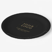 Zwart & Goud | Aangepaste zakelijke Logo Promotie Papieren Bordje (Gekanteld)