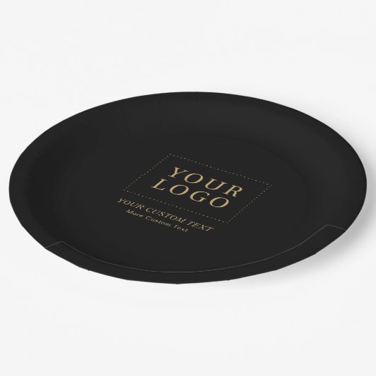 Zwart & Goud | Aangepaste zakelijke Logo Promotie Papieren Bordje (Gekanteld)