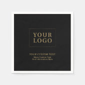 Zwart & Goud | Aangepaste zakelijke Logo Promotie Servet (Voorkant)