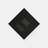 Zwart & Goud | Aangepaste zakelijke Logo Promotie Servet (Hoek)