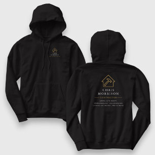 Zwart Goud Aannemer Huisreparatie Werk Hoodie