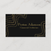 Zwart/Goud Abstract Architect/Sjabloon QR Code Visitekaartje (Voorkant)