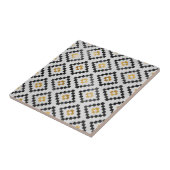Zwart Goud Abstract Geometrisch Diamantpatroon Tegeltje (Zijkant)