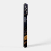 Zwart Goud Abstract Marmeren Monogram Initialen iPhone 15 Case (Rechterkant)
