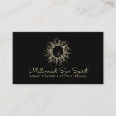 Zwart Goud Abstract Spiritueel Hemels Zon Visitekaartje (Voorkant)