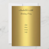 Zwart & Goud Abstract Uitnodiging Verjaardagsfeest (Achterkant)