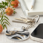 Zwart Goud Acryl Sleutelhanger (Voorkant Rechts)