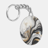 Zwart Goud Acryl Sleutelhanger (Voorkant Links)