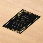 Zwart Goud Acryl Uitnodiging Sjabloon (Laagn)