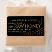 Zwart Goud Adres Grootte Honing Label Met Kam (Insitu)