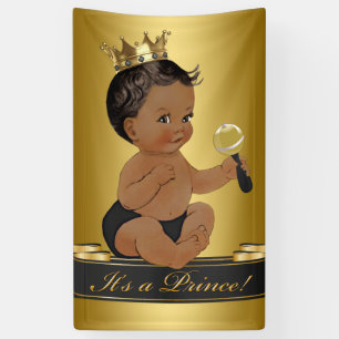 Zwart Goud Afrikaans-Amerikaanse Prins Jongen Baby Spandoek