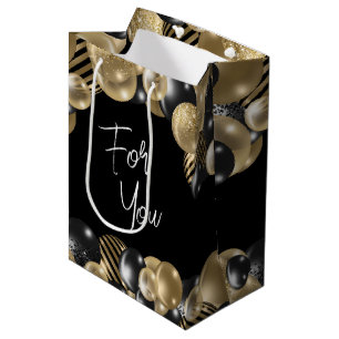 Zwart Goud Afscheid Favor Gift Bag voor Gasten Medium Cadeauzakje
