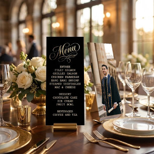 Zwart & Goud Afstudeer Menu   Klas van 2026 Kaart