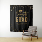 Zwart Goud Afstuderen 2025 Fotocabine Tapestry Wandkleed (In situ)