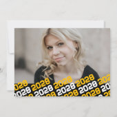 Zwart & Goud Afstuderen 2 Fotoaankondiging Kaart (Achterkant)