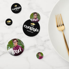 Zwart goud afstuderen 3 vetgedrukte fotografie confetti