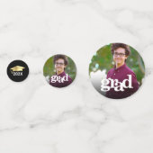 Zwart goud afstuderen 3 vetgedrukte fotografie confetti (Achterkanten)