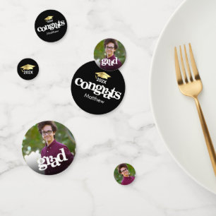 Zwart goud afstuderen 3 vetgedrukte fotografie confetti