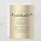 Zwart Goud Afstuderen 4 foto kalligrafie harten Kaart (Achterkant)