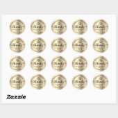 Zwart Goud Afstuderen Bedankt Modern Script Pet Ronde Sticker (Vel)
