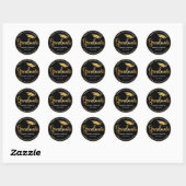 Zwart Goud Afstuderen Dank u Afstuderen Ronde Sticker (Vel)