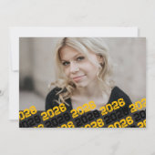 Zwart & Goud Afstuderen foto dank u kaart (Achterkant)